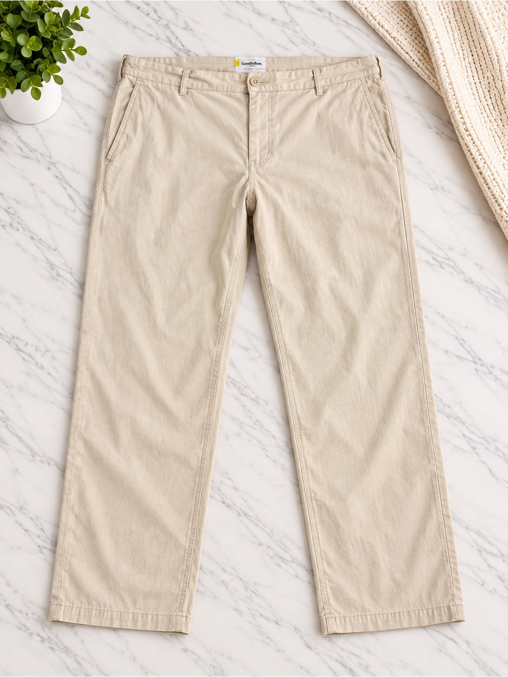 Goodfellow & Co Beige Straight-Leg Chinos